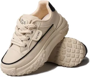 Sneakers for Women,Lace Up Thick Soled Non Slip Sports Shoes, Breathable, Stylish,Running,Shopping
