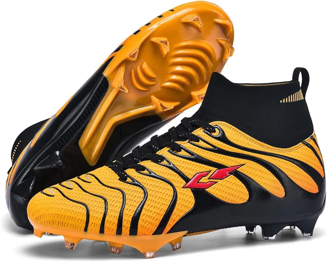 Soccer Cleats for Mens Womens Lightweight Training Football Shoes Unisex Outdoor High Ankle Sneaker