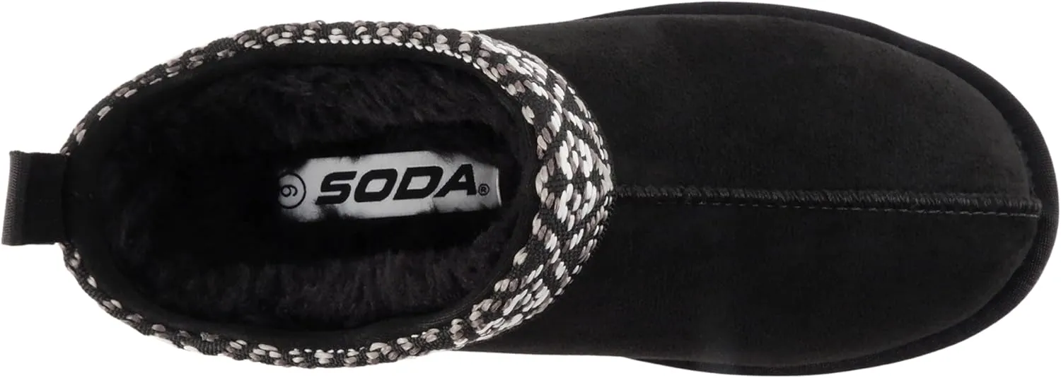 Soda “Ahead” ~ Women Round Toe Flatform Lug Sole Sherpa-lined Booties