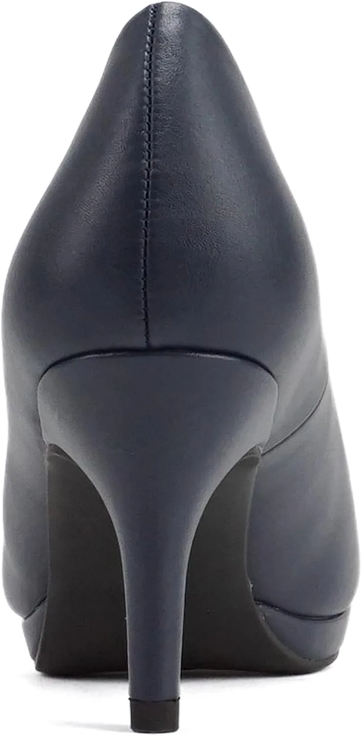 Soda “ANDI” ~ Women Closed Round Toe Slip-On Comfortable Cushion Insole Mid Heel Pump Shoe