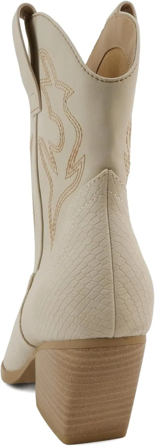 Soda “BLAZING” ~ Women Western Bootie Pointe Toe with Low Heel (Wide Fit Available)