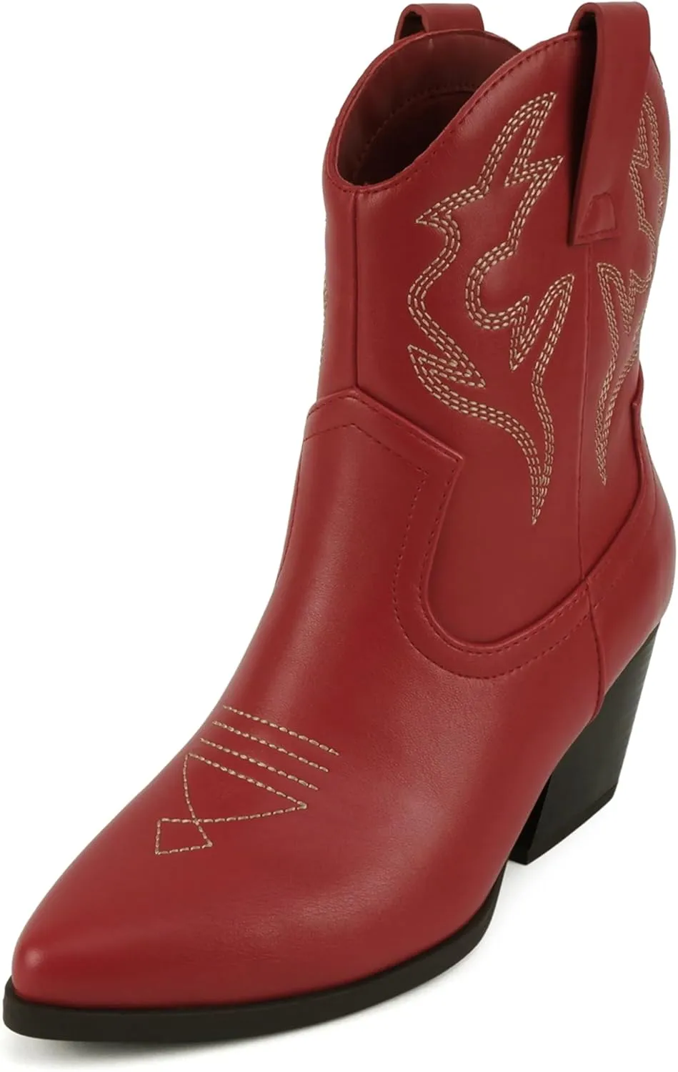 Soda “BLAZING” ~ Women Western Bootie Pointe Toe with Low Heel (Wide Fit Available)