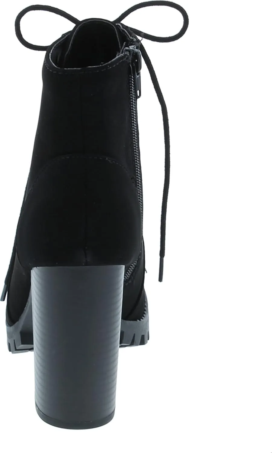 Soda Chalet – Fashion Lace up Military Inspired Ankle Boot with Stacked Heel and Side Zipper