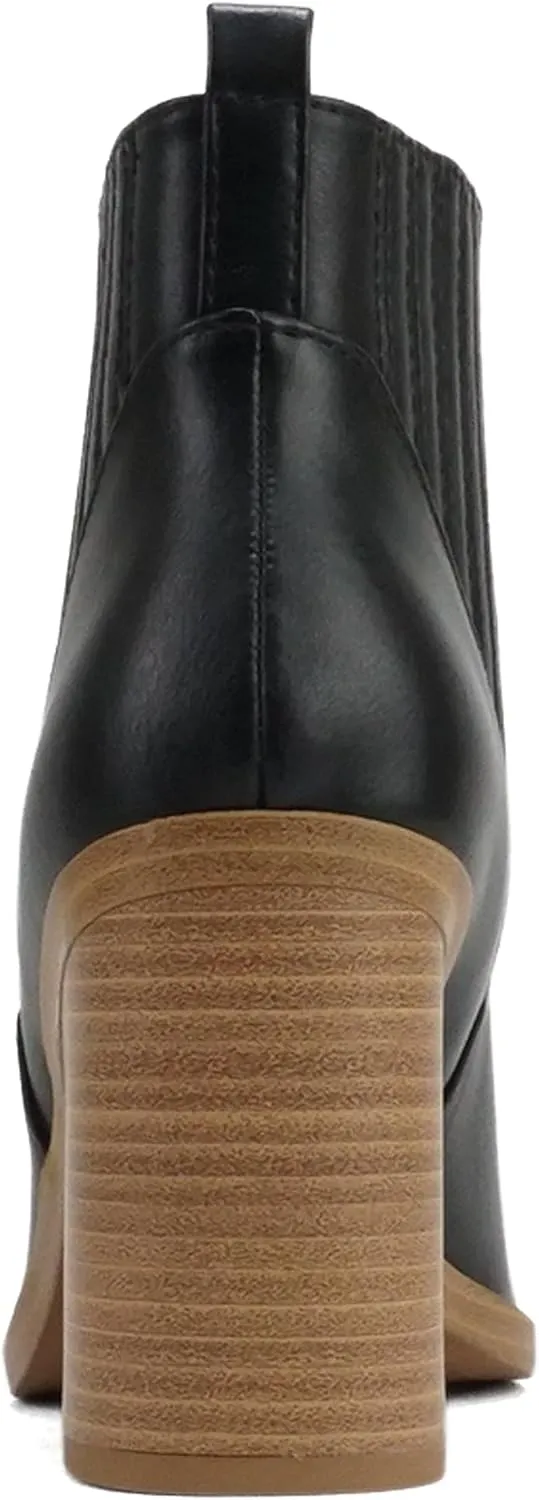 Soda “DUVETS” ~ Women Pointed Toe Pull-On Finger Gore High Heel Ankle Boot