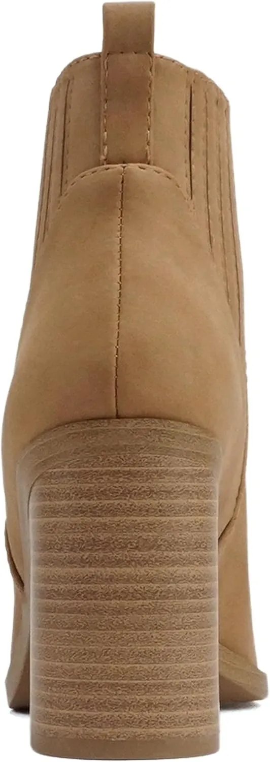Soda “DUVETS” ~ Women Pointed Toe Pull-On Finger Gore High Heel Ankle Boot
