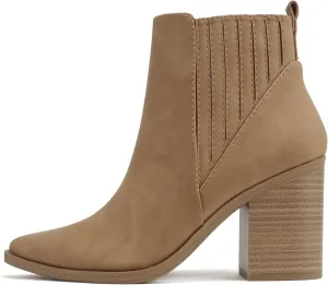 Soda “DUVETS” ~ Women Pointed Toe Pull-On Finger Gore High Heel Ankle Boot