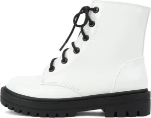 Soda FIRM-2 KIDS/CHILDREN/GIRLS Lug Sole Fashion Combat Ankle Bootie Lace up w/Side Zipper