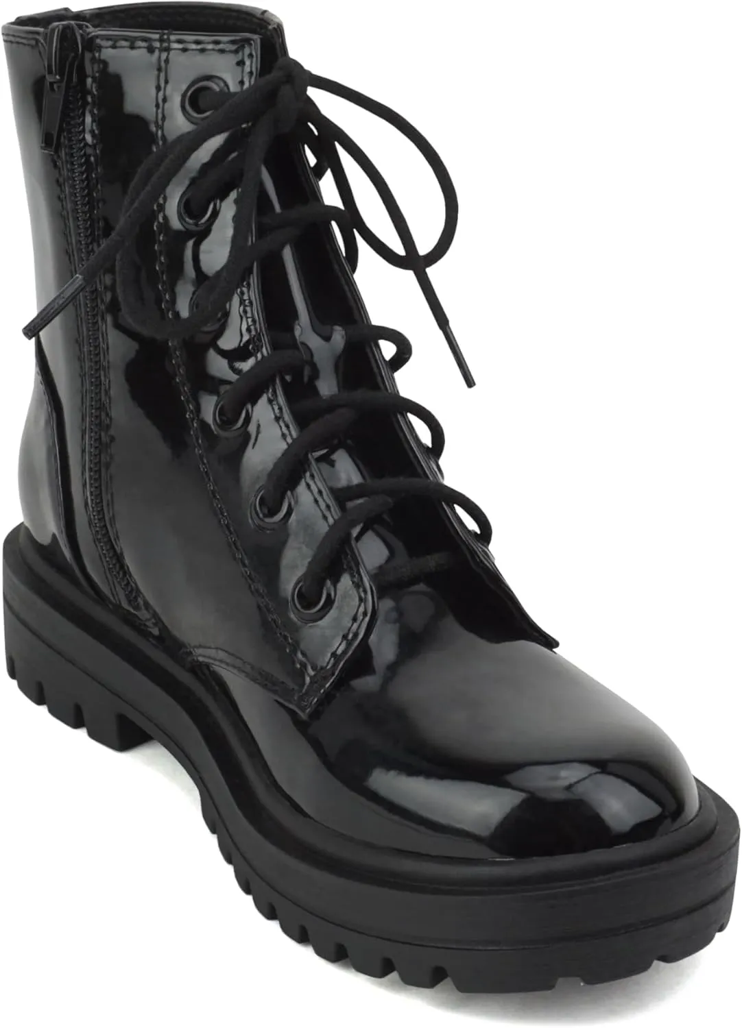Soda FIRM-2 KIDS/CHILDREN/GIRLS Lug Sole Fashion Combat Ankle Bootie Lace up w/Side Zipper