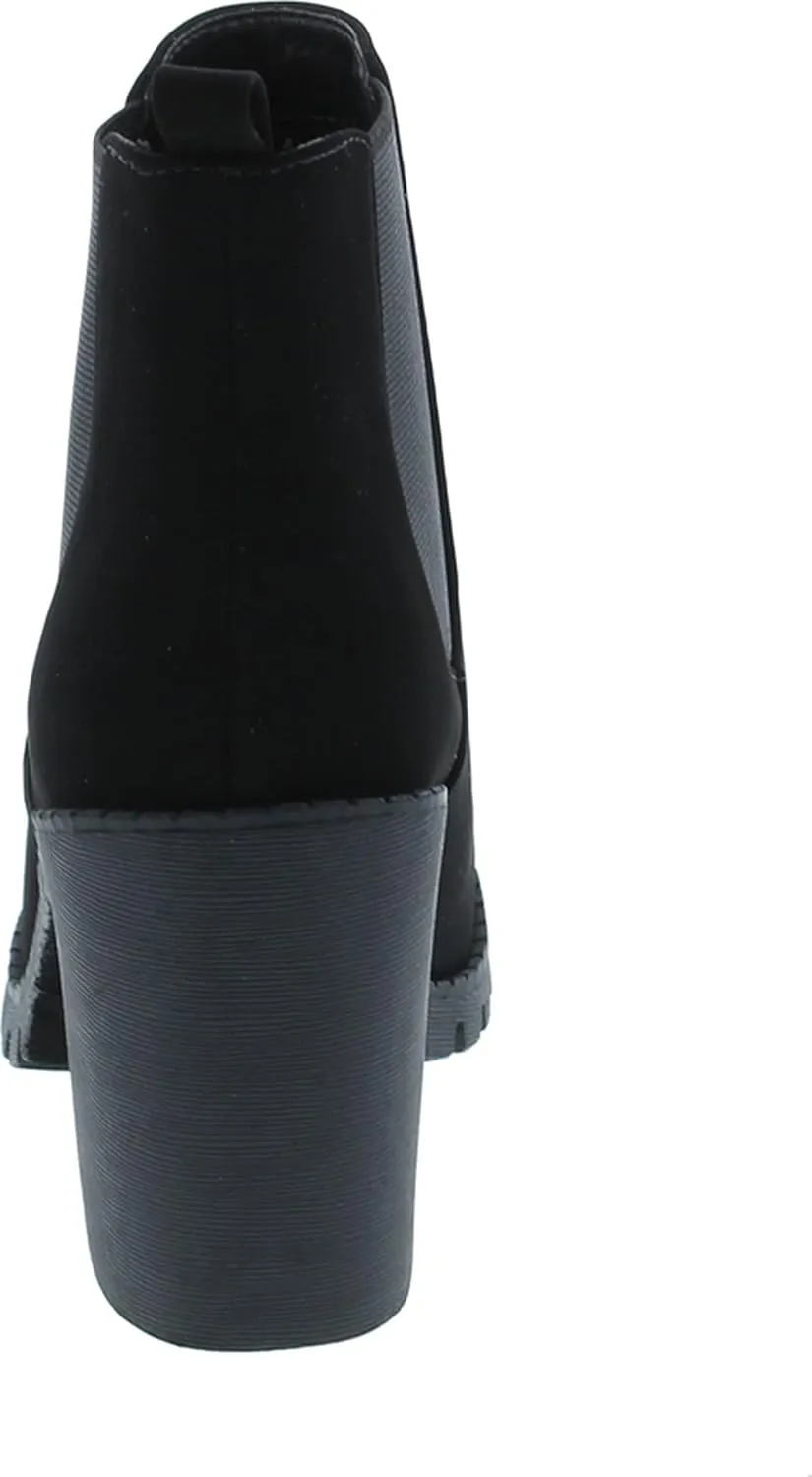 Soda Glove - Ankle Boot w/Lug Sole Elastic Gore and Chunky Heel