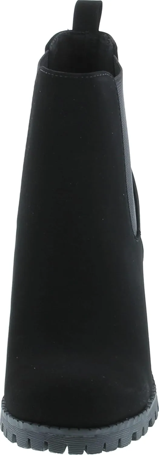 Soda Glove - Ankle Boot w/Lug Sole Elastic Gore and Chunky Heel