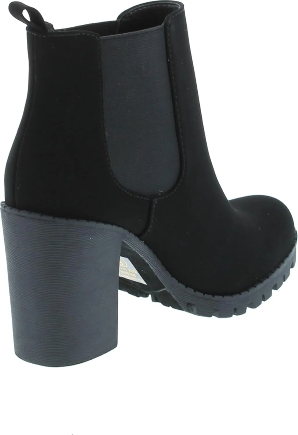 Soda Glove - Ankle Boot w/Lug Sole Elastic Gore and Chunky Heel