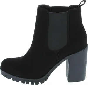 Soda Glove - Ankle Boot w/Lug Sole Elastic Gore and Chunky Heel