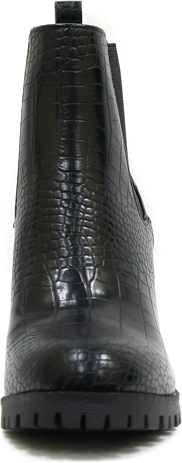 Soda Glove - Ankle Boot w/Lug Sole Elastic Gore and Chunky Heel
