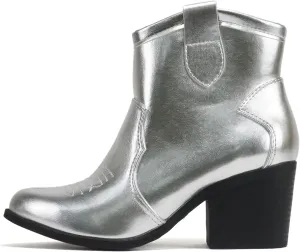 Soda “TELLER” ~ Women's Western Cowboy Boots with Stitched Detailing, Pointed Toe, and Low Block Heel