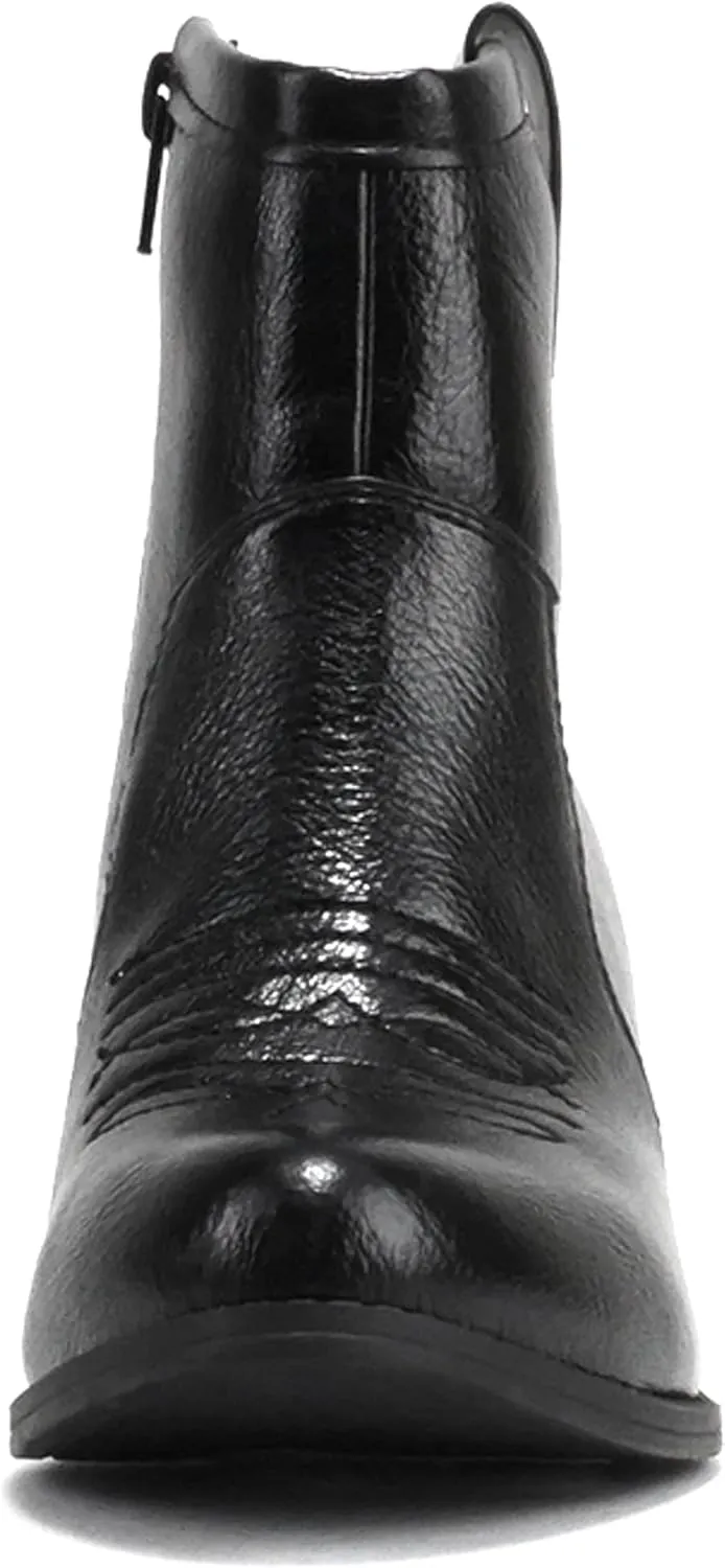 Soda “TELLER” ~ Women's Western Cowboy Boots with Stitched Detailing, Pointed Toe, and Low Block Heel