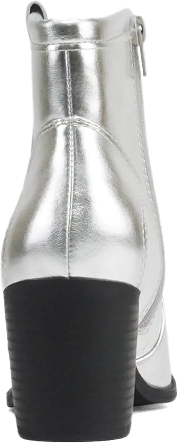 Soda “TELLER” ~ Women's Western Cowboy Boots with Stitched Detailing, Pointed Toe, and Low Block Heel