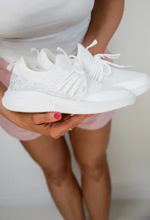 Soft Serve Sneakers in White Glitter