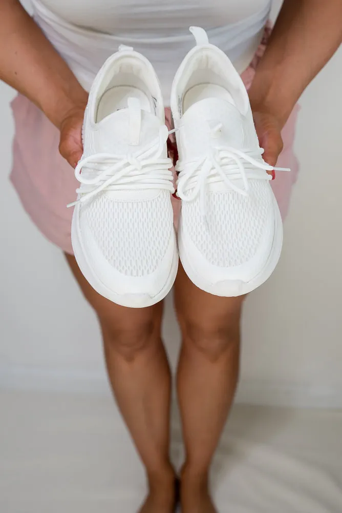 Soft Serve Sneakers in White Glitter