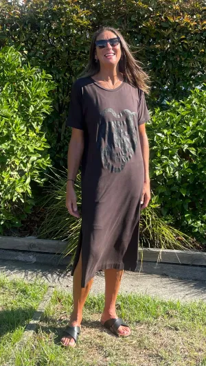 Squiggle dress - green/black