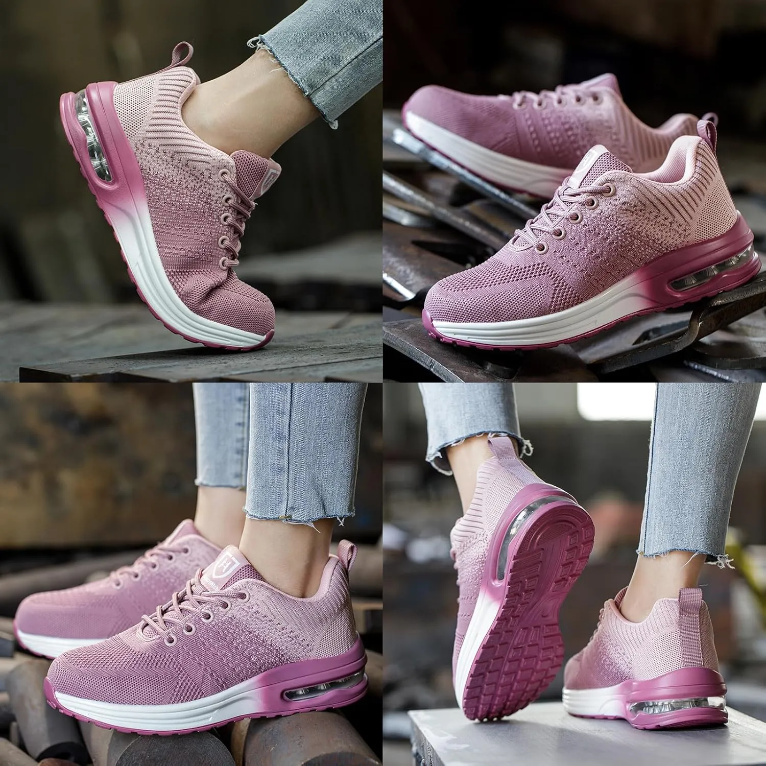 Steel Toe Shoes for Men Women Lightweight Comfortable Work Shoes Indestructible Slip Resistant Safety Shoes for Construction