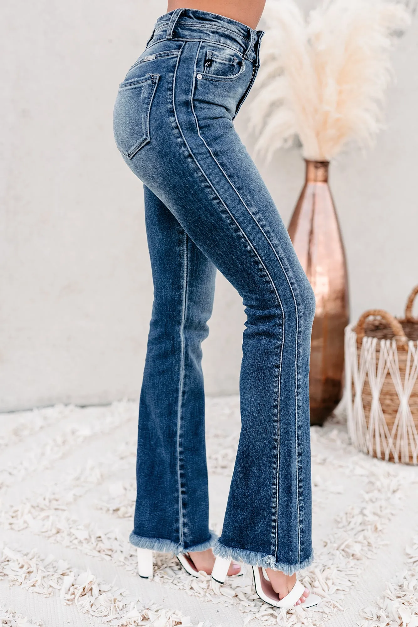 Stockyard Stylish High Rise Boot-Cut Kancan Jeans (Medium)