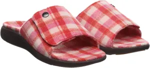 Strole Den Tartan Women's Wool Slide Slippers with Orthotic Arch Support