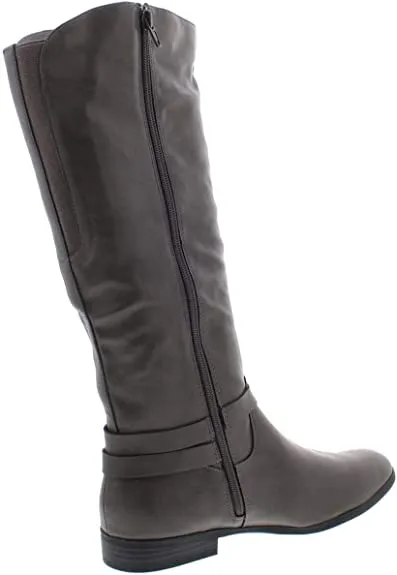 Style & Co. Womens Kindell Faux Leather Riding Boots Gray 6 Medium (B,M)
