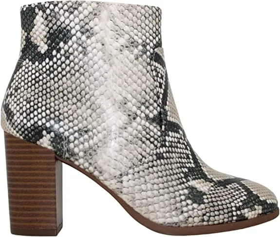 Style Co. Women's Parinaa Faux Leather Booties, Black/White Snake, 9