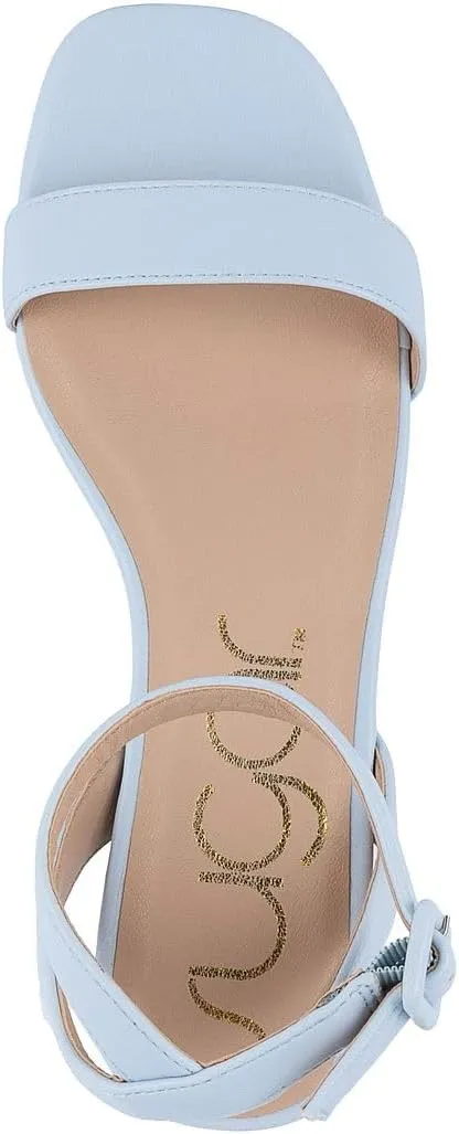 Sugar Women's Low Block Heel Dress Sandals – Ankle Strap Open Toe Comfortable Walking Heels for Casual, Party, or Work