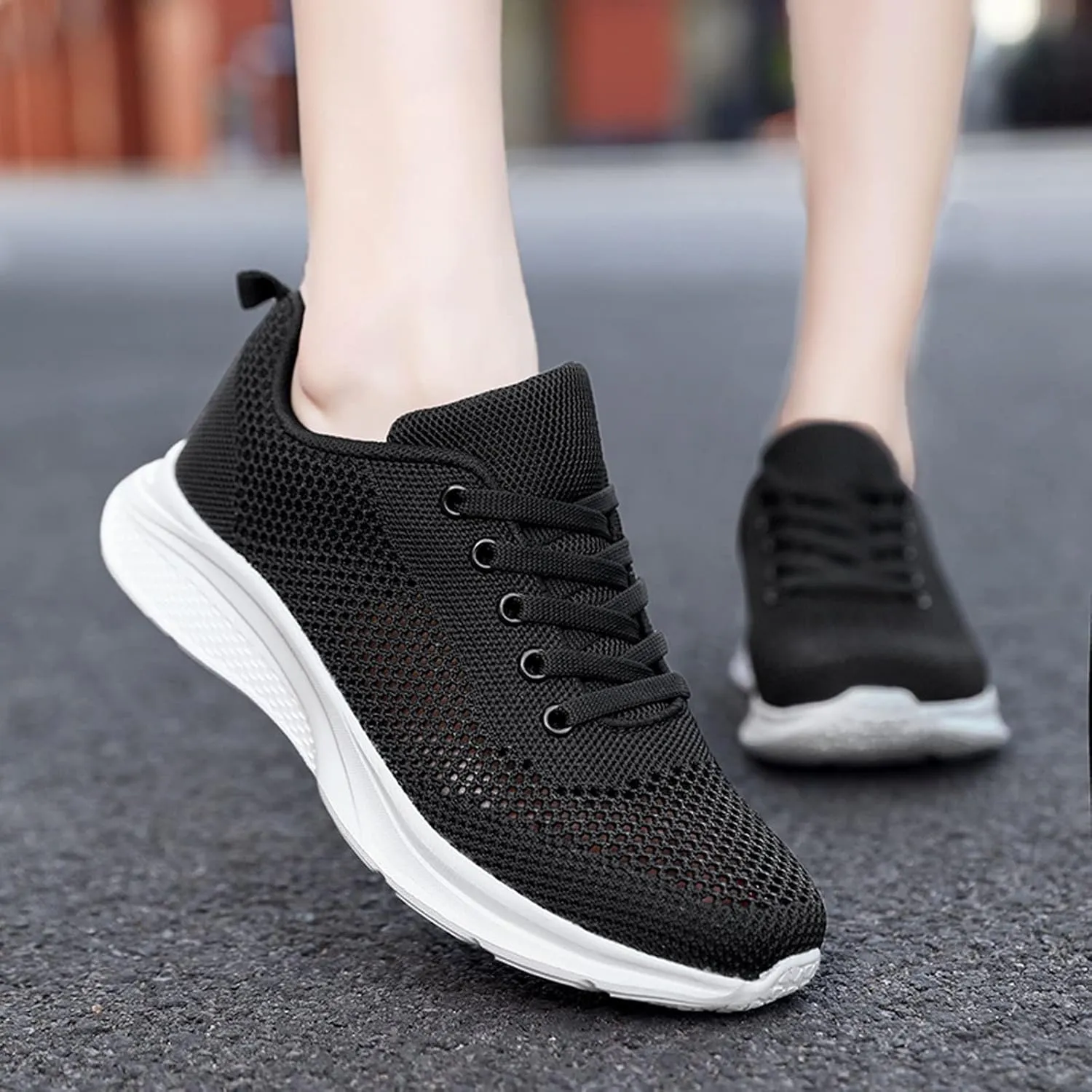 Tennis Shoes Womens Lightweight Comfortable Lace up Mens Tennis Shoes Athletic Casual Shoes Trendy Platform Sneakers White Tennis Shoe Trainers Shoe