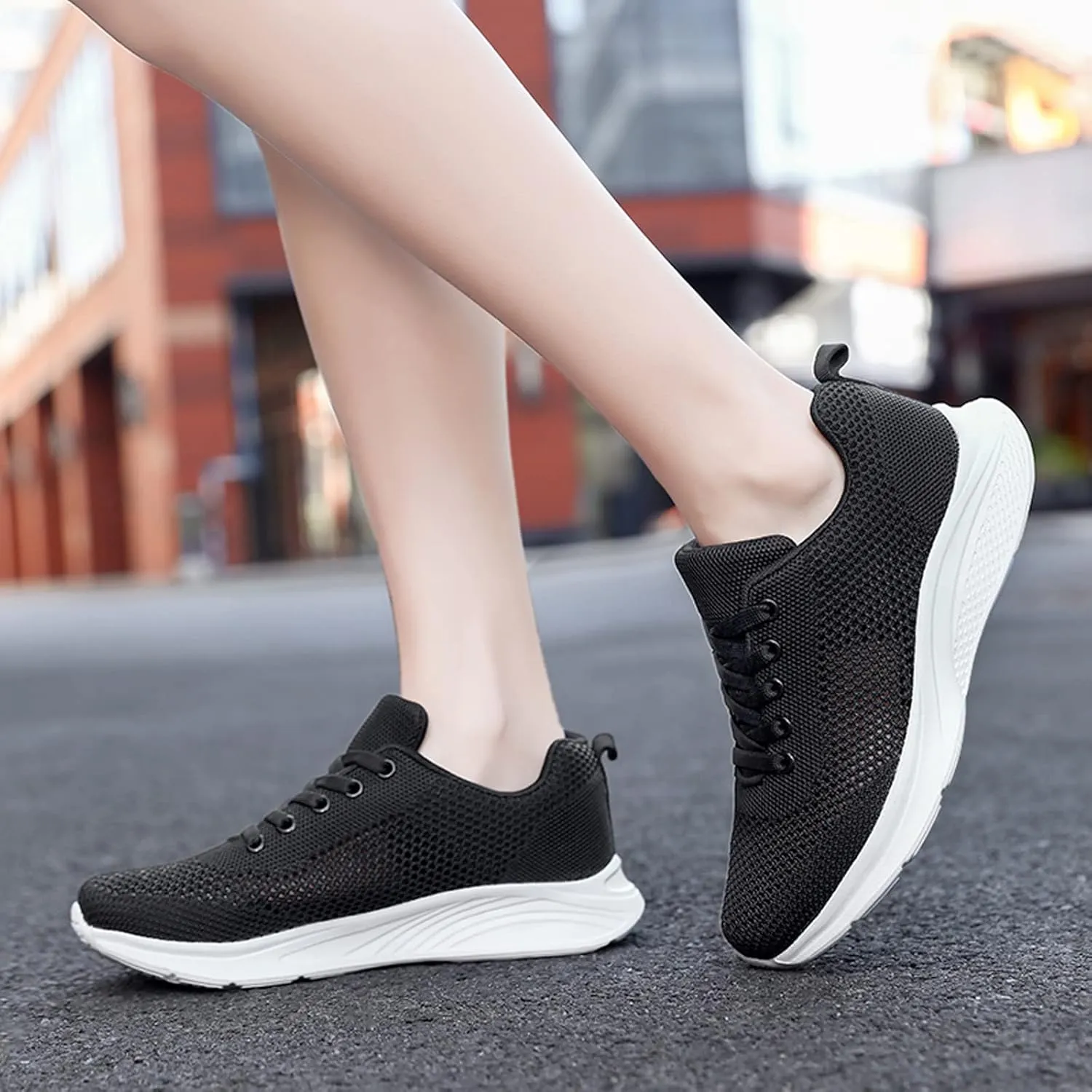 Tennis Shoes Womens Lightweight Comfortable Lace up Mens Tennis Shoes Athletic Casual Shoes Trendy Platform Sneakers White Tennis Shoe Trainers Shoe