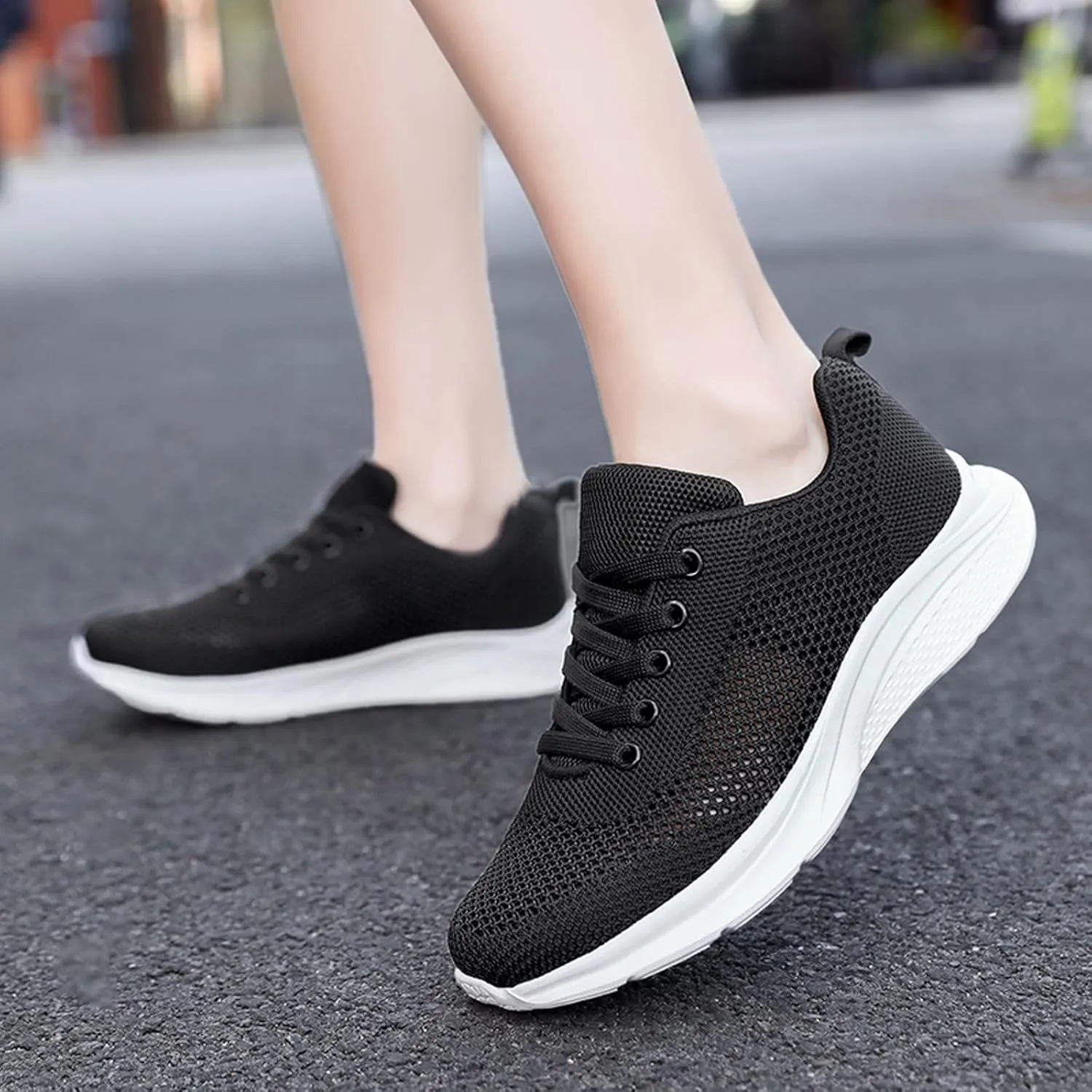 Tennis Shoes Womens Lightweight Comfortable Lace up Mens Tennis Shoes Athletic Casual Shoes Trendy Platform Sneakers White Tennis Shoe Trainers Shoe