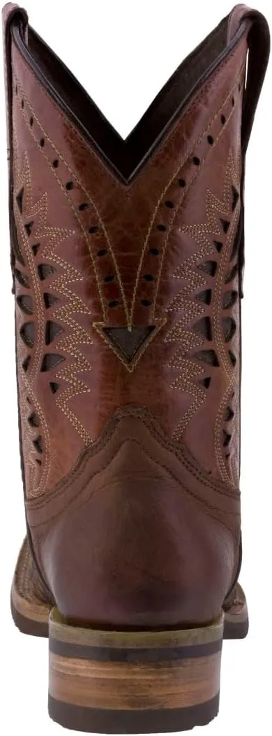 Texas Legacy Mens Chedron Western Leather Cowboy Boot Crocodile Print Square Toe