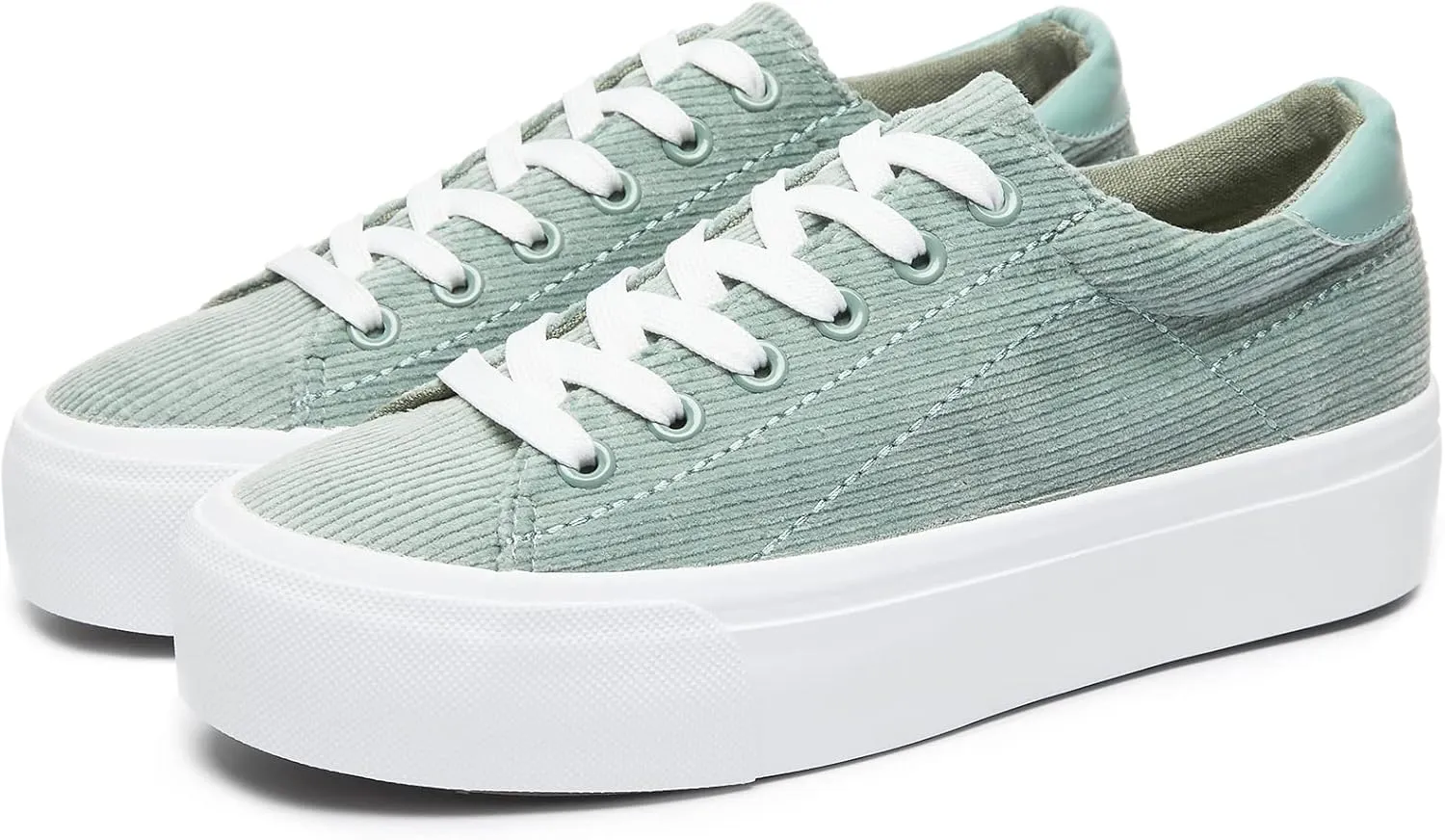 THATXUAOV Womens Platform Sneakers White Tennis Shoes Casual Low Top Fashion Sneakers