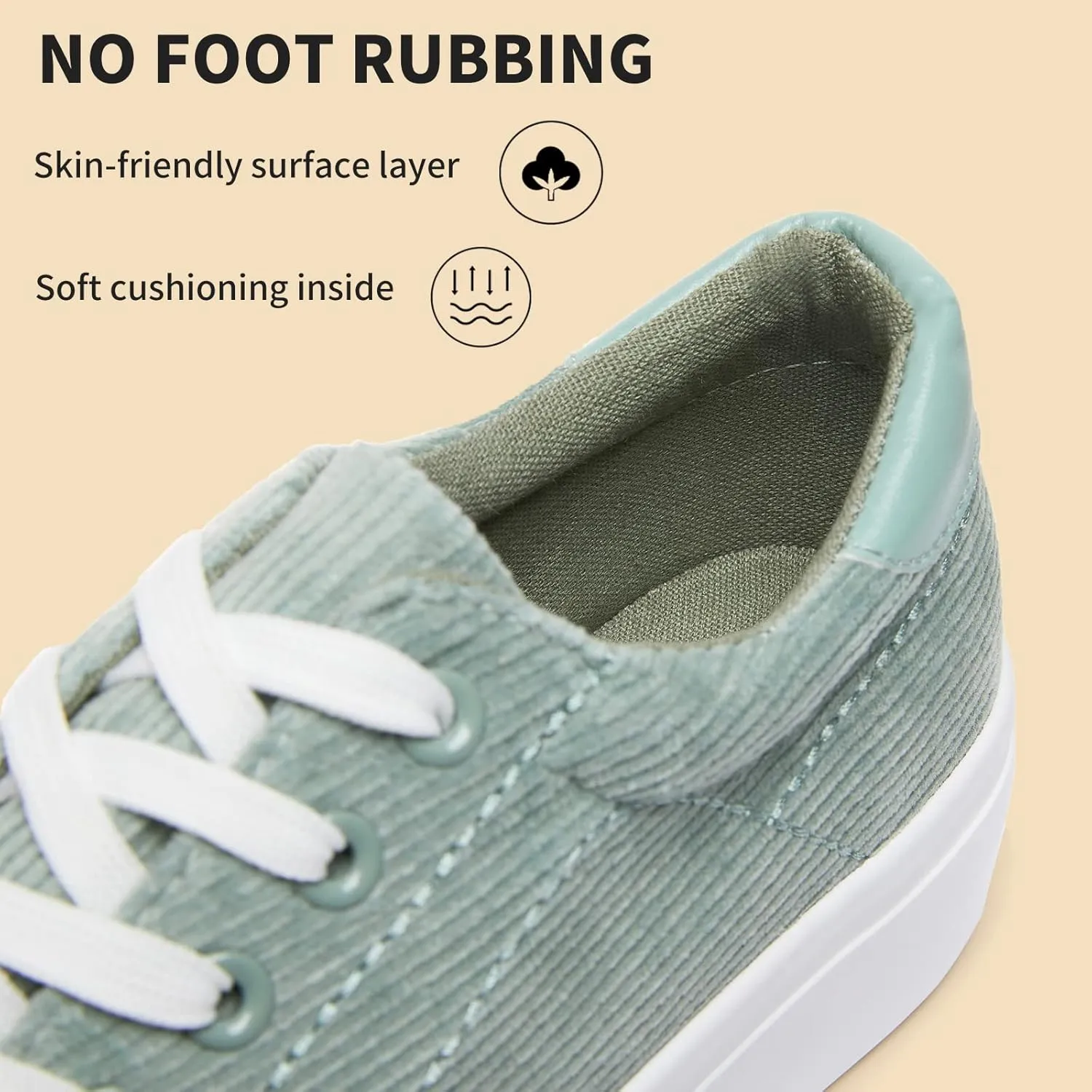 THATXUAOV Womens Platform Sneakers White Tennis Shoes Casual Low Top Fashion Sneakers