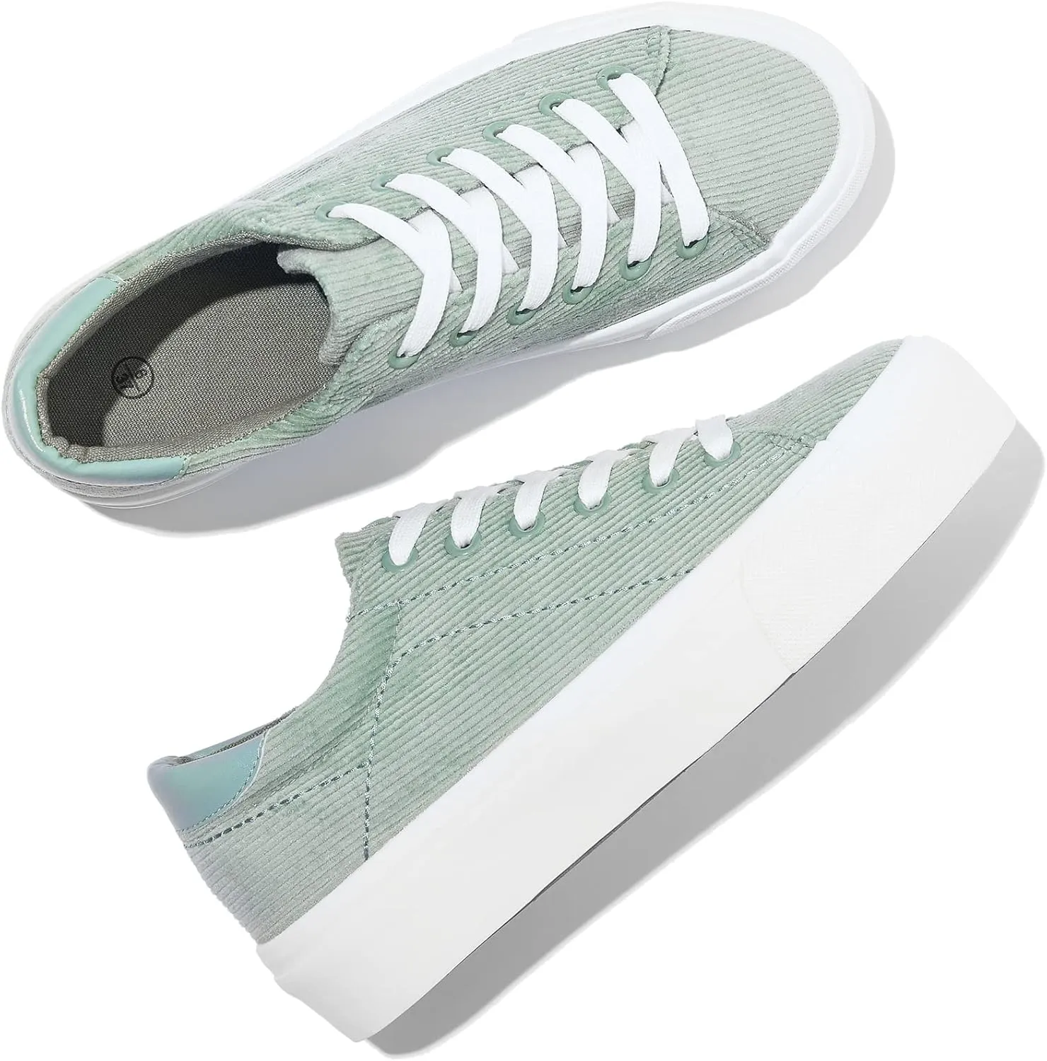 THATXUAOV Womens Platform Sneakers White Tennis Shoes Casual Low Top Fashion Sneakers