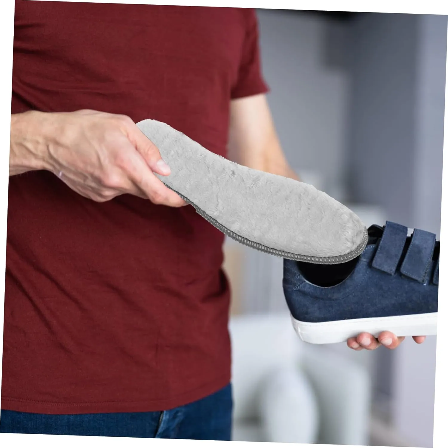 Thermal Warm Insoles for Shoes Plush Felt Boot Liners for Women Men Winter Comfortable Shoe Inserts (Size 37)