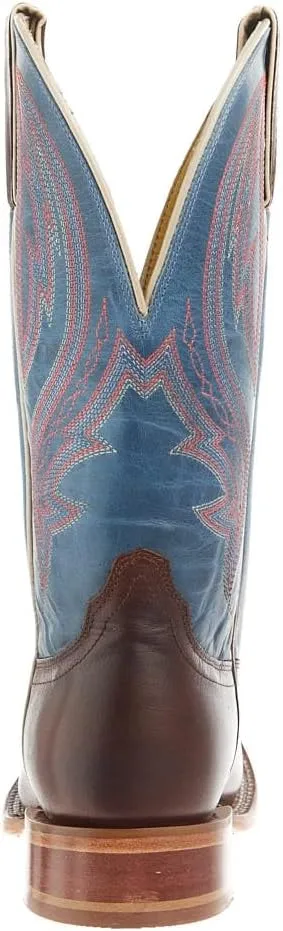 Tony Lama Womens Brown Cowhide 11In Blue Cowhide Top Boot