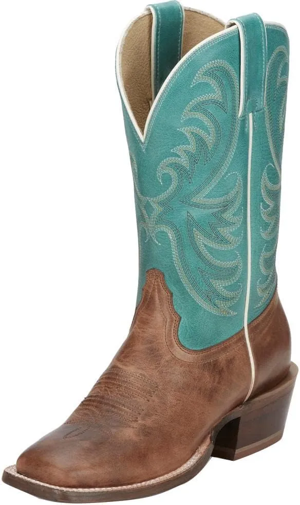 Tony Lama Women's Rowena Caramel Wide Square Toe with 11in. Shaft