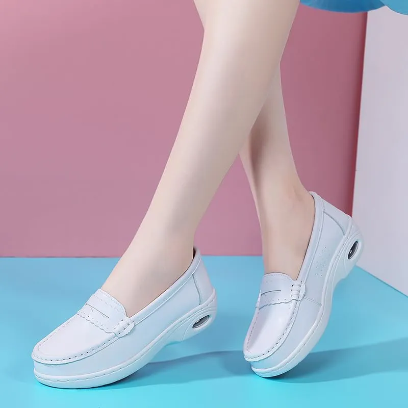 Touchmosees Women's Wedge Nursing Shoes Air Cushion Nurse Sneaker Orthopedic Diabetic Toning Rocker Walking Platform Shoes
