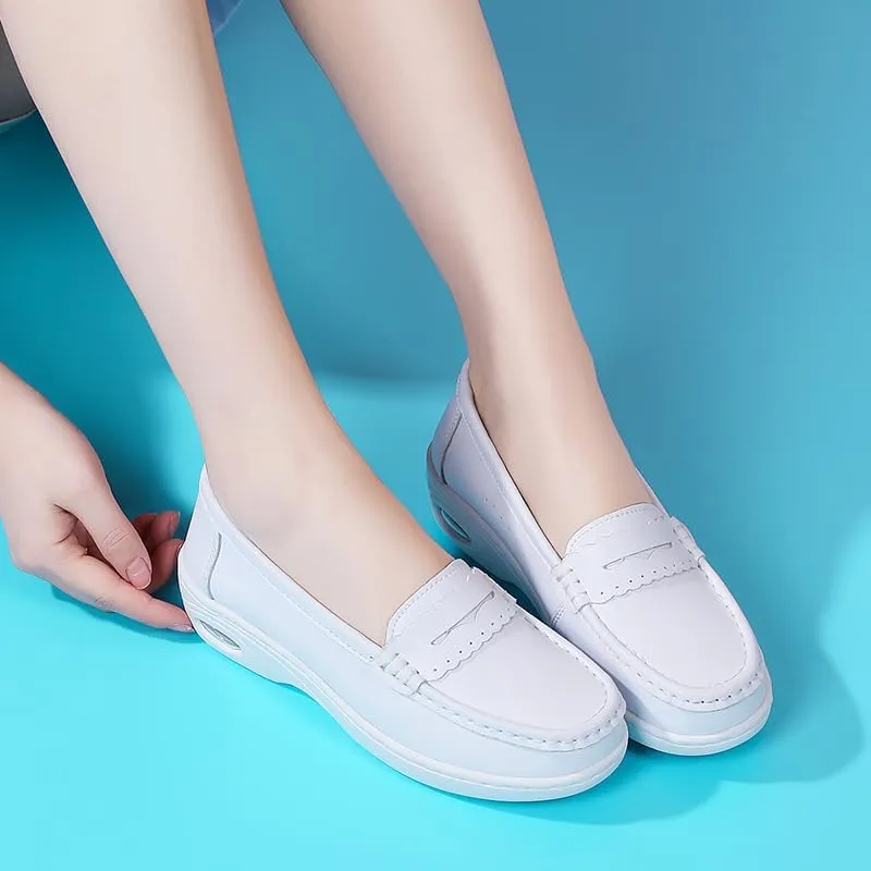 Touchmosees Women's Wedge Nursing Shoes Air Cushion Nurse Sneaker Orthopedic Diabetic Toning Rocker Walking Platform Shoes