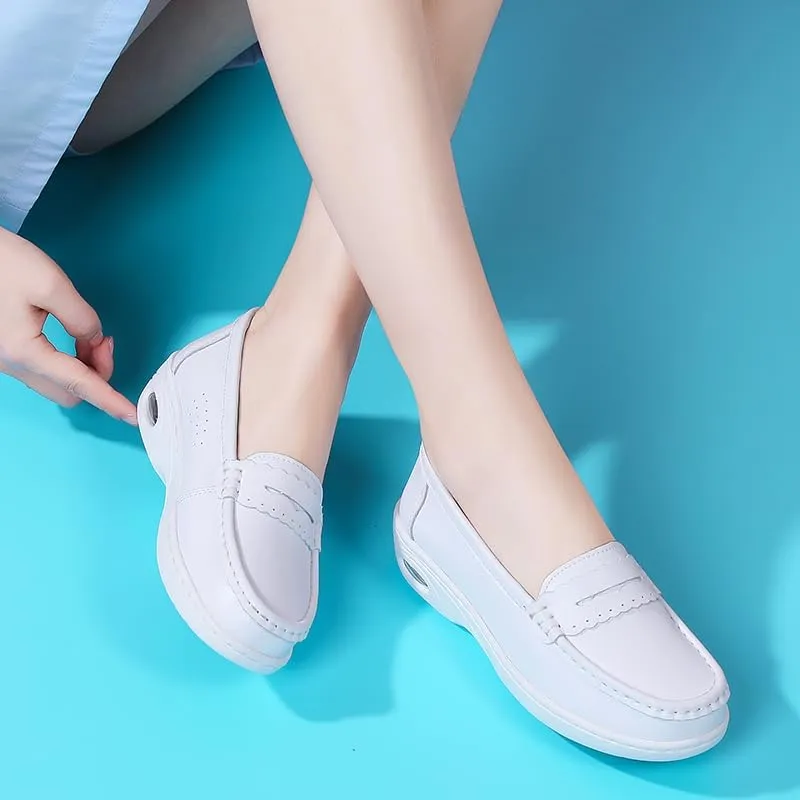 Touchmosees Women's Wedge Nursing Shoes Air Cushion Nurse Sneaker Orthopedic Diabetic Toning Rocker Walking Platform Shoes