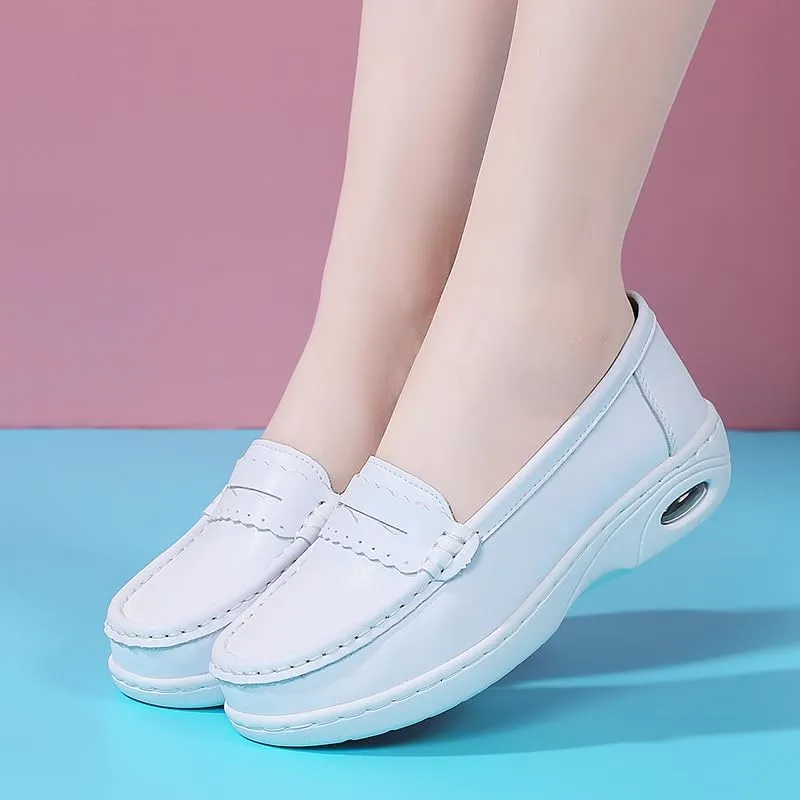 Touchmosees Women's Wedge Nursing Shoes Air Cushion Nurse Sneaker Orthopedic Diabetic Toning Rocker Walking Platform Shoes