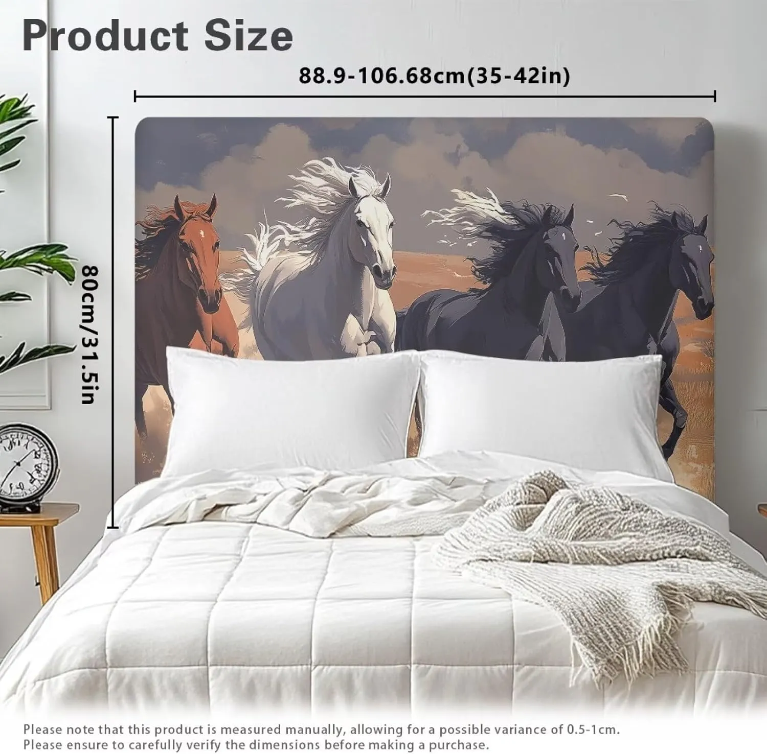 Triba Twin Headboard Cover Slip Washable Bed Headboard Cover for Bed Horse Stretch Polyester Headboard Cover Soft Fabric Headboard Slip Cover Easy to Clean Headboard Protector
