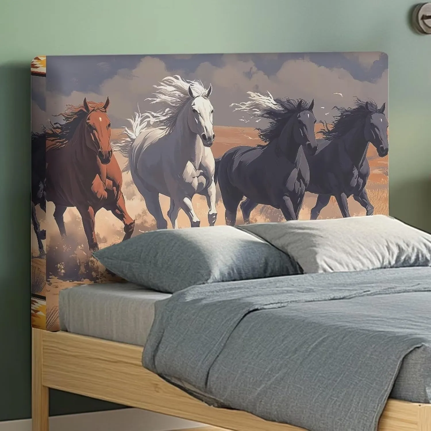 Triba Twin Headboard Cover Slip Washable Bed Headboard Cover for Bed Horse Stretch Polyester Headboard Cover Soft Fabric Headboard Slip Cover Easy to Clean Headboard Protector