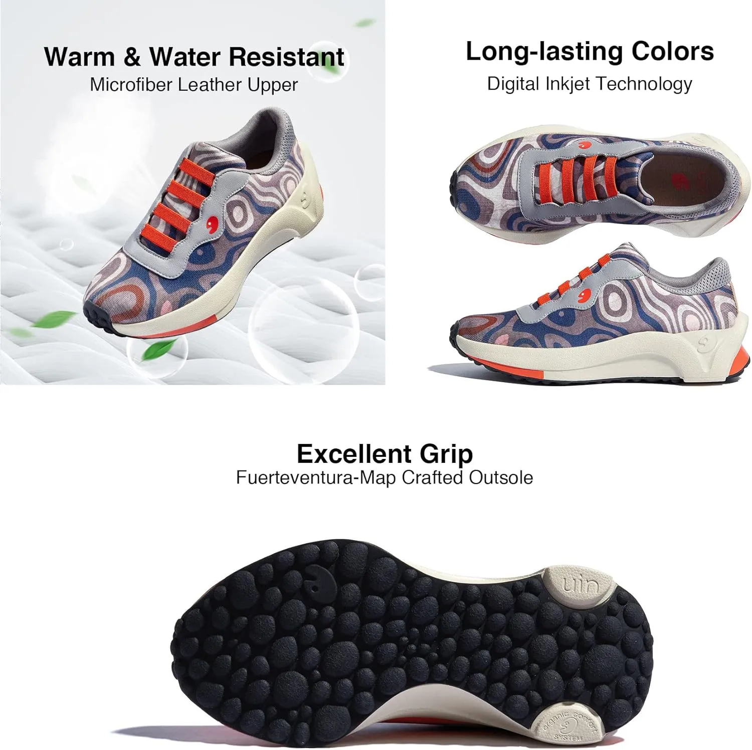 UIN Men's Art Travel Walking Shoes Slip On Casual Lightweight Wide Toe Fashion Sneaker Sevilla