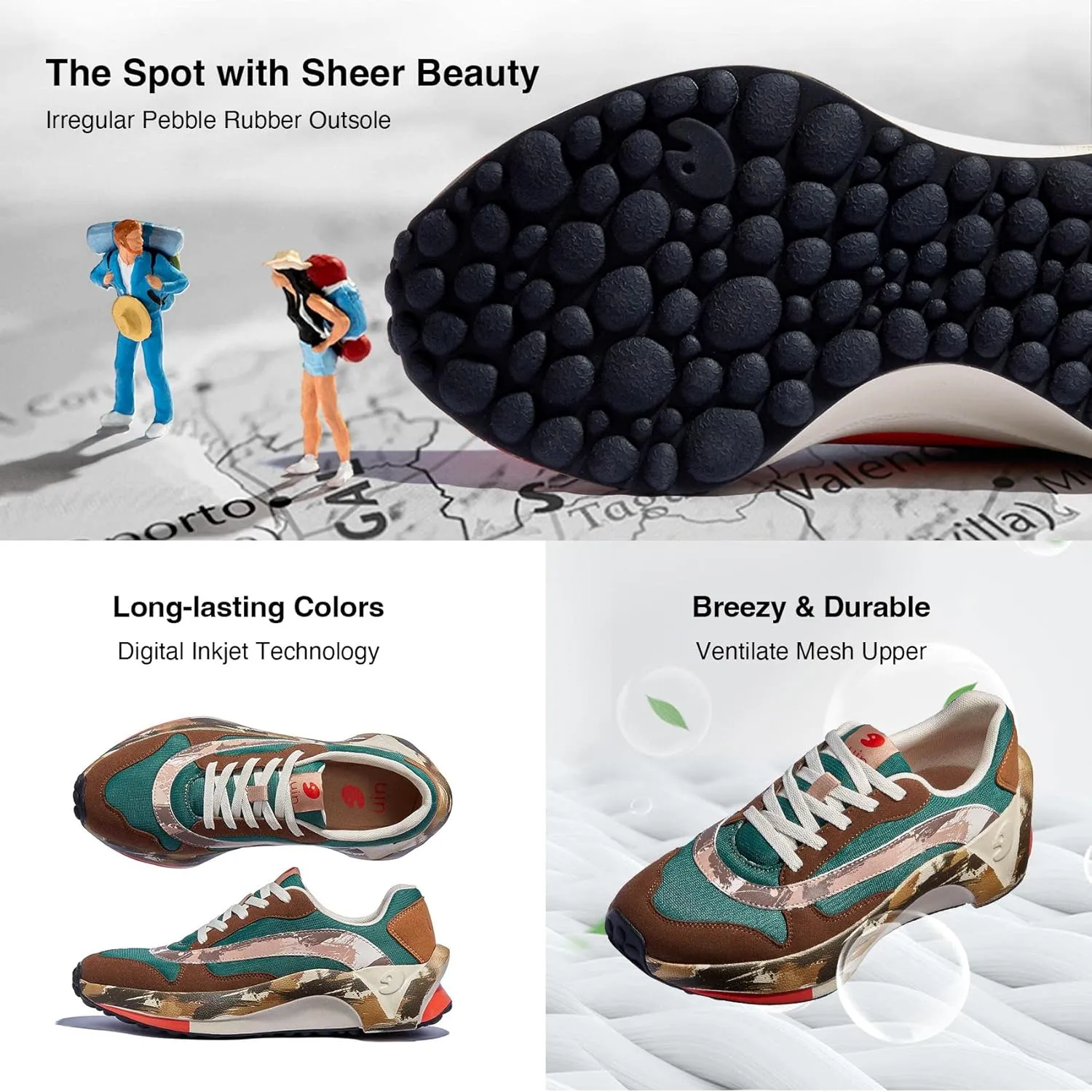 UIN Men's Art Travel Walking Shoes Slip On Casual Lightweight Wide Toe Fashion Sneaker Sevilla