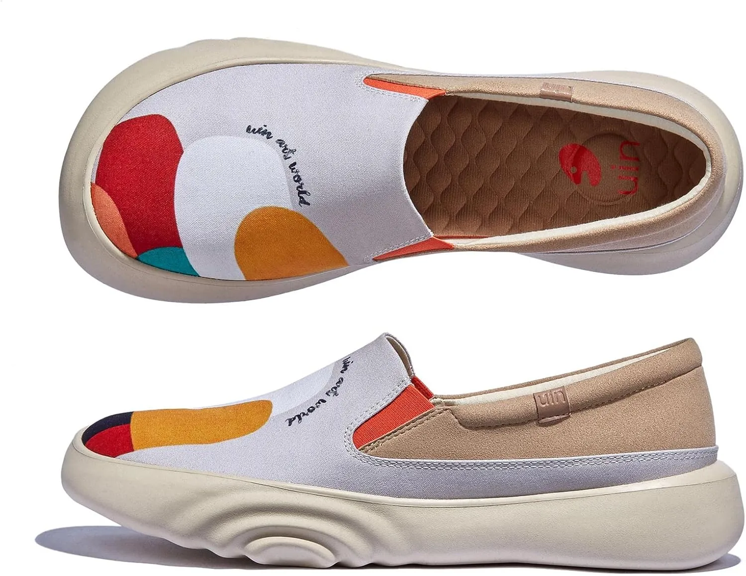 UIN Men's Walking Travel Shoes Casual Lightweight Art Painted Fashion Sneaker Denia Series