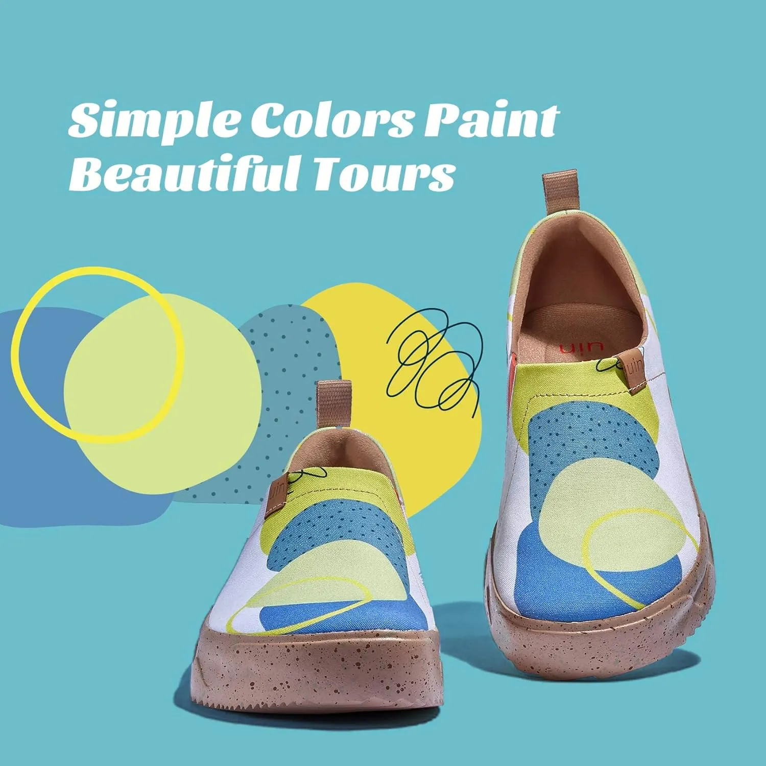 UIN Women's Art Travel Walking Shoes Slip On Casual Lightweight Wide Toe Fashion Sneaker Toledo Ⅸ