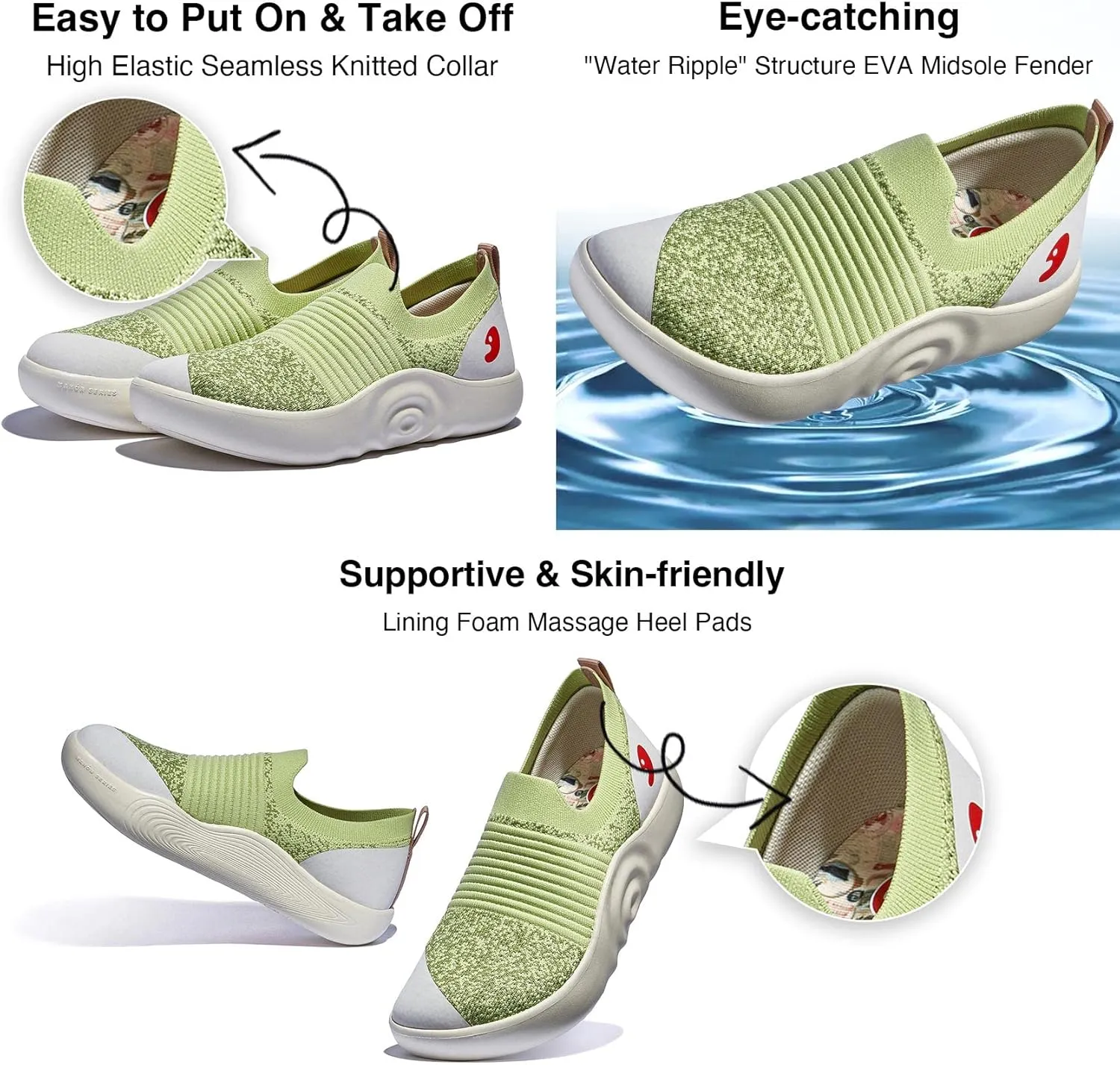 UIN Women's Slip On Walking Shoes Art Travel Lightweight Comfort Fashion Sneaker Mahon Series